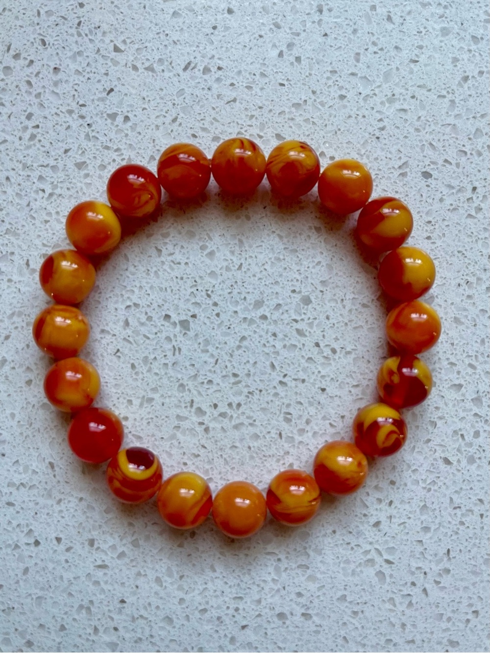 Amber composite beaded stretch bracelet